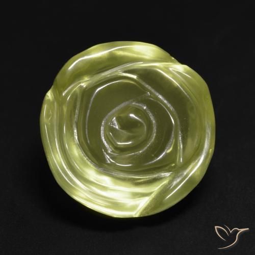 14.89ct طبيعي أصفر متوسط كوارتز, قص وردة, شفاف