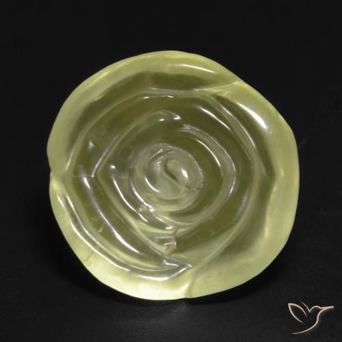 12.04ct طبيعي أصفر فاتح كوارتز, قص وردة, شفاف