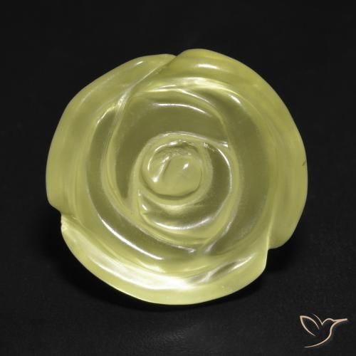 13.20ct طبيعي أصفر فاتح كوارتز, قص وردة, شفاف