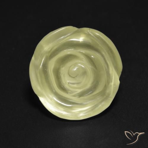 7.82ct طبيعي أصفر فاتح كوارتز, قص وردة, شفاف