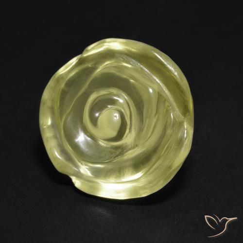 10.50ct طبيعي أصفر مخضر فاتح كوارتز, قص وردة, شفاف
