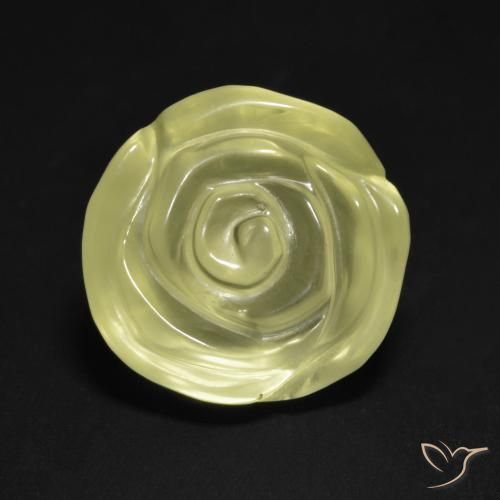 12.57ct طبيعي أصفر فاتح كوارتز, قص وردة, شفاف
