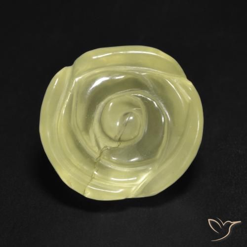 12.75ct طبيعي أصفر فاتح كوارتز, قص وردة, شفاف