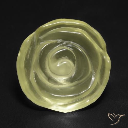 9.71ct طبيعي أصفر فاتح كوارتز, قص وردة, شفاف