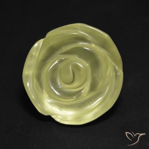 11.71ct طبيعي أصفر فاتح كوارتز, قص وردة, شفاف