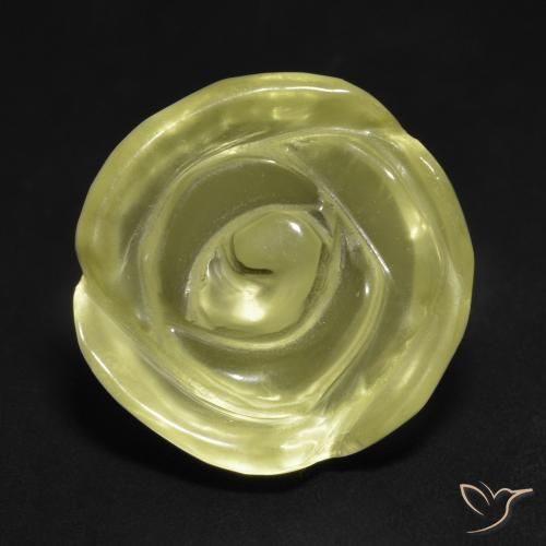 14.21ct طبيعي أصفر فاتح كوارتز, قص وردة, شفاف
