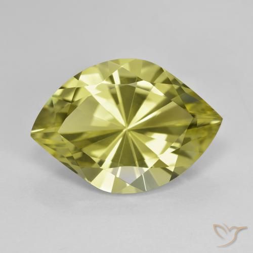 6.86ct طبيعي أخضر ترابى دافئ كوارتز, ماركيز, VVS