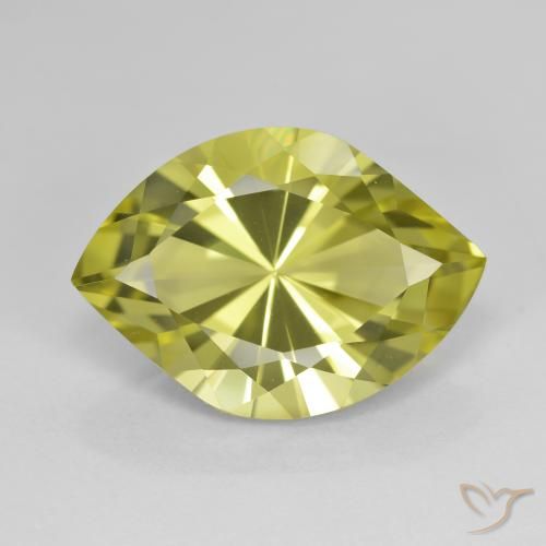 7.34ct طبيعي أخضر مصفر كوارتز, ماركيز, VVS