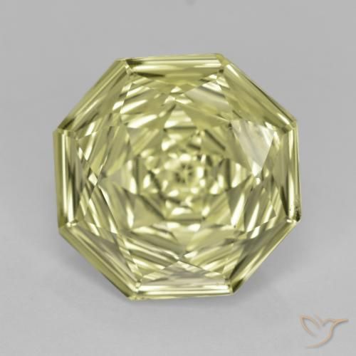 7.51ct طبيعي أصفر كريمى باهت كوارتز, قص الزمرد, قليلا جدا