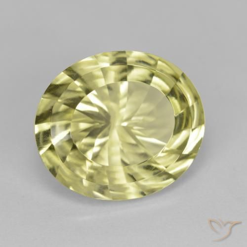 6.71ct طبيعي أصفر مخضر كوارتز, بيضوي, VVS