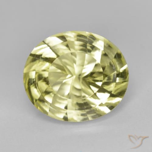 6.51ct طبيعي أصفر مخضر كوارتز, بيضوي, VVS