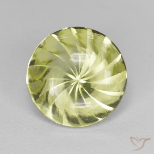 5.29ct طبيعي أخضر أصفر كوارتز, دائري, شفاف