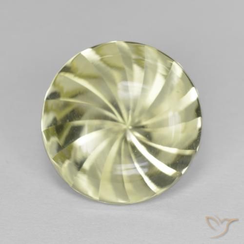 5.17ct طبيعي أصفر مخضر فاتح كوارتز, دائري, شفاف