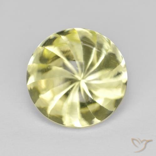 6.10ct طبيعي الأصفر الليمونى كوارتز, دائري, شفاف