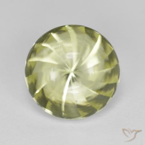 6.20ct طبيعي أخضر أصفر كوارتز, دائري, شفاف