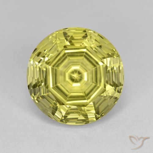 6.17ct طبيعي أصفر مخضر كوارتز, دائري, VVS