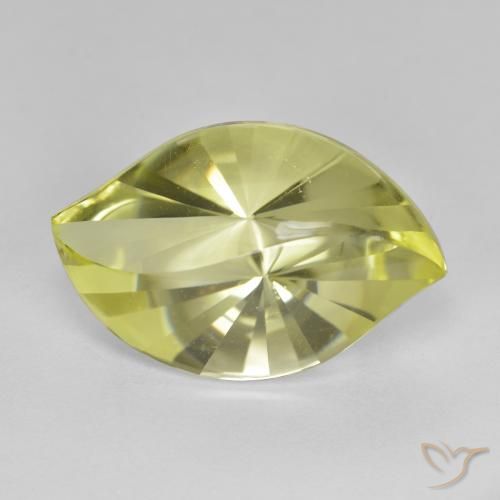 10.43ct طبيعي أصفر فاتح-متوسط كوارتز, ماركيز, VVS