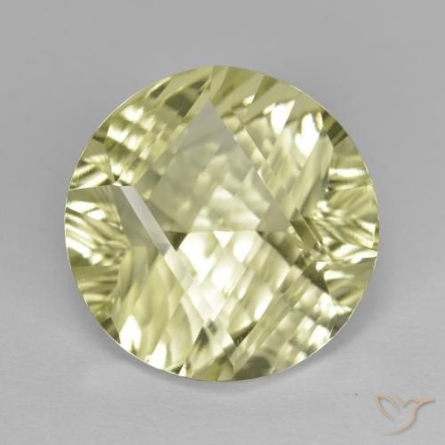 10.30ct طبيعي أصفر فاتح كوارتز, دائري, VVS