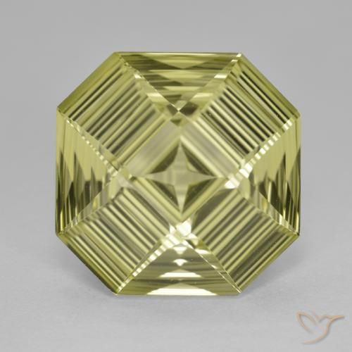 8.77ct طبيعي أصفر مخضر كوارتز, قص الزمرد, VVS