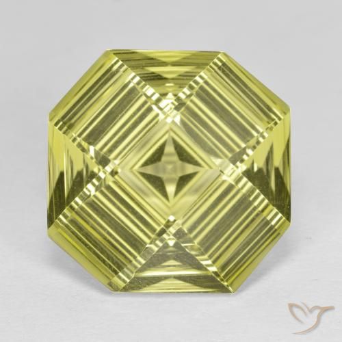 9.12ct طبيعي أصفر متوسط كوارتز, قص الزمرد, VVS