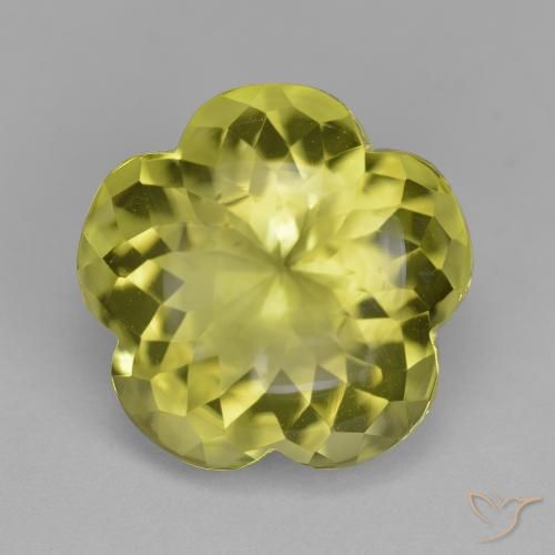 11.31ct طبيعي الأصفر الليمونى كوارتز, قص وردة, شفاف