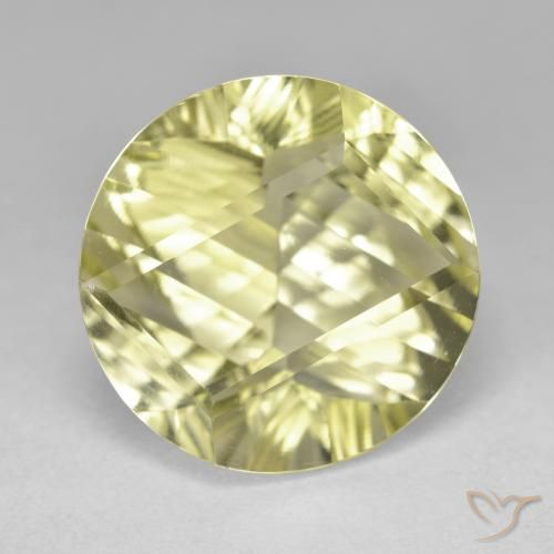 10.70ct طبيعي أصفر فاتح كوارتز, دائري, VVS