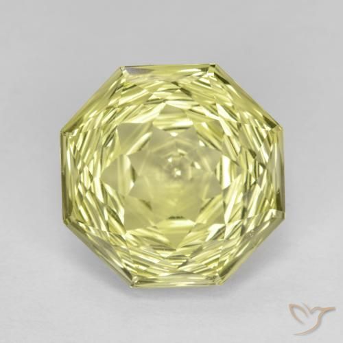 5.91ct طبيعي أصفر فاتح-متوسط كوارتز, قص الزمرد, VVS