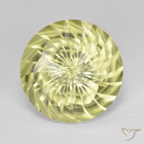 9.77ct طبيعي أصفر فاتح كوارتز, دائري, VVS-VS