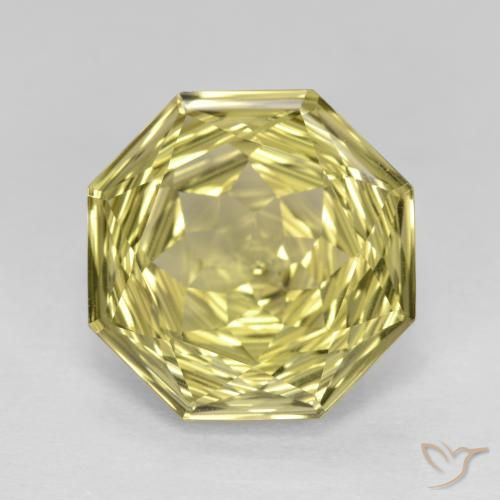 5.68ct طبيعي أصفر أناناسى فاتح كوارتز, قص الزمرد, VVS