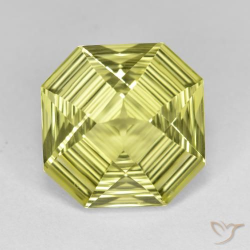 6.15ct طبيعي أصفر مخضر كوارتز, قص الزمرد, VVS