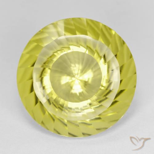 14.35ct طبيعي أصفر فاتح كوارتز, دائري, VVS