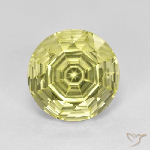 3.67ct طبيعي أصفر فاتح-متوسط كوارتز, دائري, VVS-VS