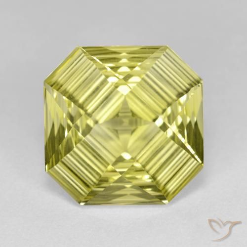 6.37ct طبيعي أصفر أناناسى فاتح كوارتز, قص الزمرد, VVS-VS