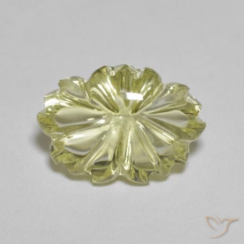 6.59ct طبيعي أصفر كريمى باهت كوارتز, قص وردة, شفاف