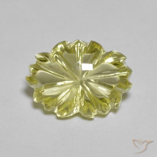 6.77ct طبيعي الأصفر الليمونى كوارتز, قص وردة, شفاف