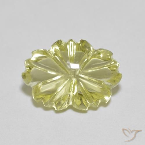 6.67ct طبيعي الأصفر الليمونى كوارتز, قص وردة, شفاف