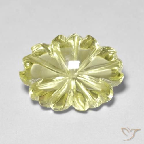 10.65ct طبيعي أصفر فاتح-متوسط كوارتز, قص وردة, شفاف