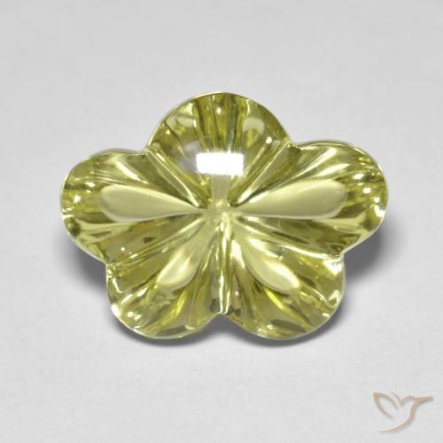 9.59ct طبيعي أصفر مخضر كوارتز, قص وردة, شفاف