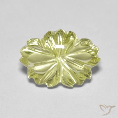 6.40ct طبيعي أصفر فاتح كوارتز, قص وردة, شفاف