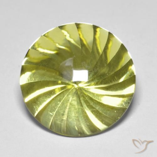 12.44ct طبيعي أصفر متوسط كوارتز, دائري, شفاف