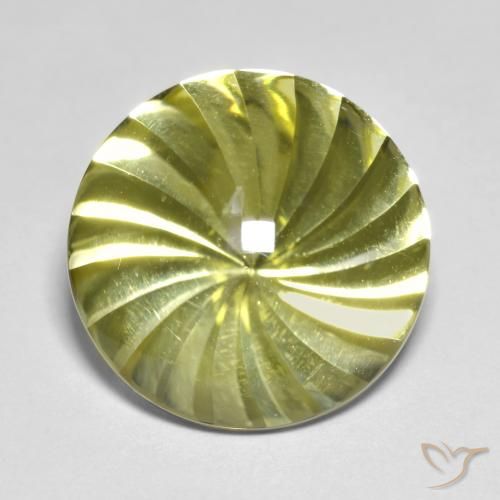 12.86ct طبيعي أصفر متوسط كوارتز, دائري, شفاف