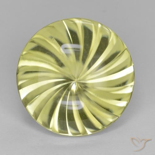 12.53ct طبيعي أخضر أصفر كوارتز, دائري, شفاف