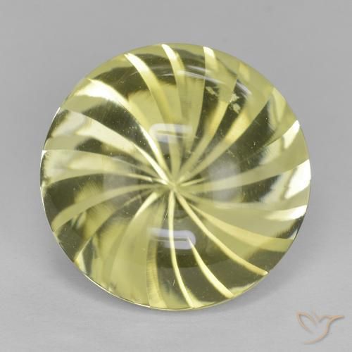 13.30ct طبيعي أصفر مخضر كوارتز, دائري, شفاف