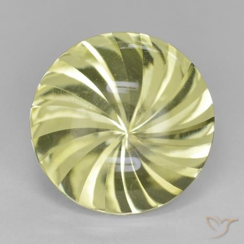 12.60ct طبيعي أصفر فاتح كوارتز, دائري, شفاف