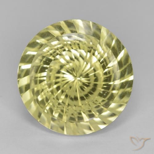 11.38ct طبيعي أصفر متوسط كوارتز, دائري, VVS-VS