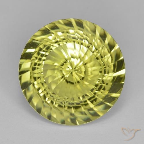 11.79ct طبيعي أصفر متوسط كوارتز, دائري, VVS-VS