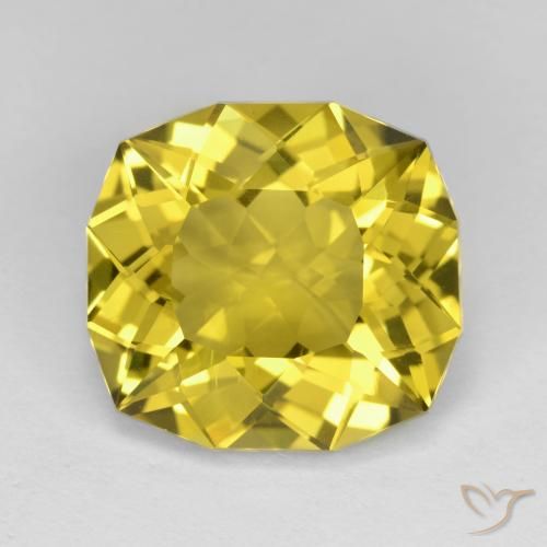 9.58ct طبيعي أصفر متوسط كوارتز, وسادة, VVS-VS