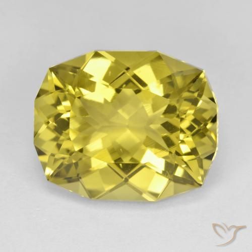 11.42ct طبيعي أصفر متوسط كوارتز, وسادة, VVS-VS