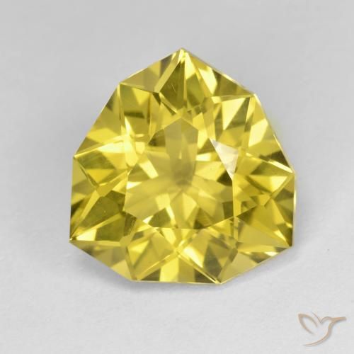 5.84ct طبيعي أصفر متوسط كوارتز, مثلثى, VVS-VS