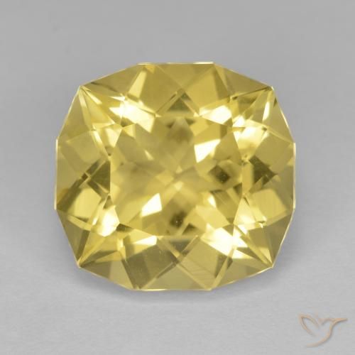 8.35ct طبيعي أصفر-ذهبى فاتح كوارتز, وسادة, قليلا جدا